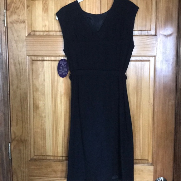 NWT Rebecca & Drew V-Back Black Wool Sheath, M - Picture 2 of 6